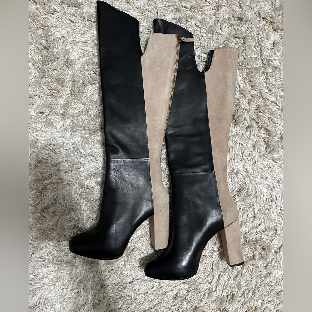 NWOT Coye Nokes Knee Length Two Tone Boots Size 37